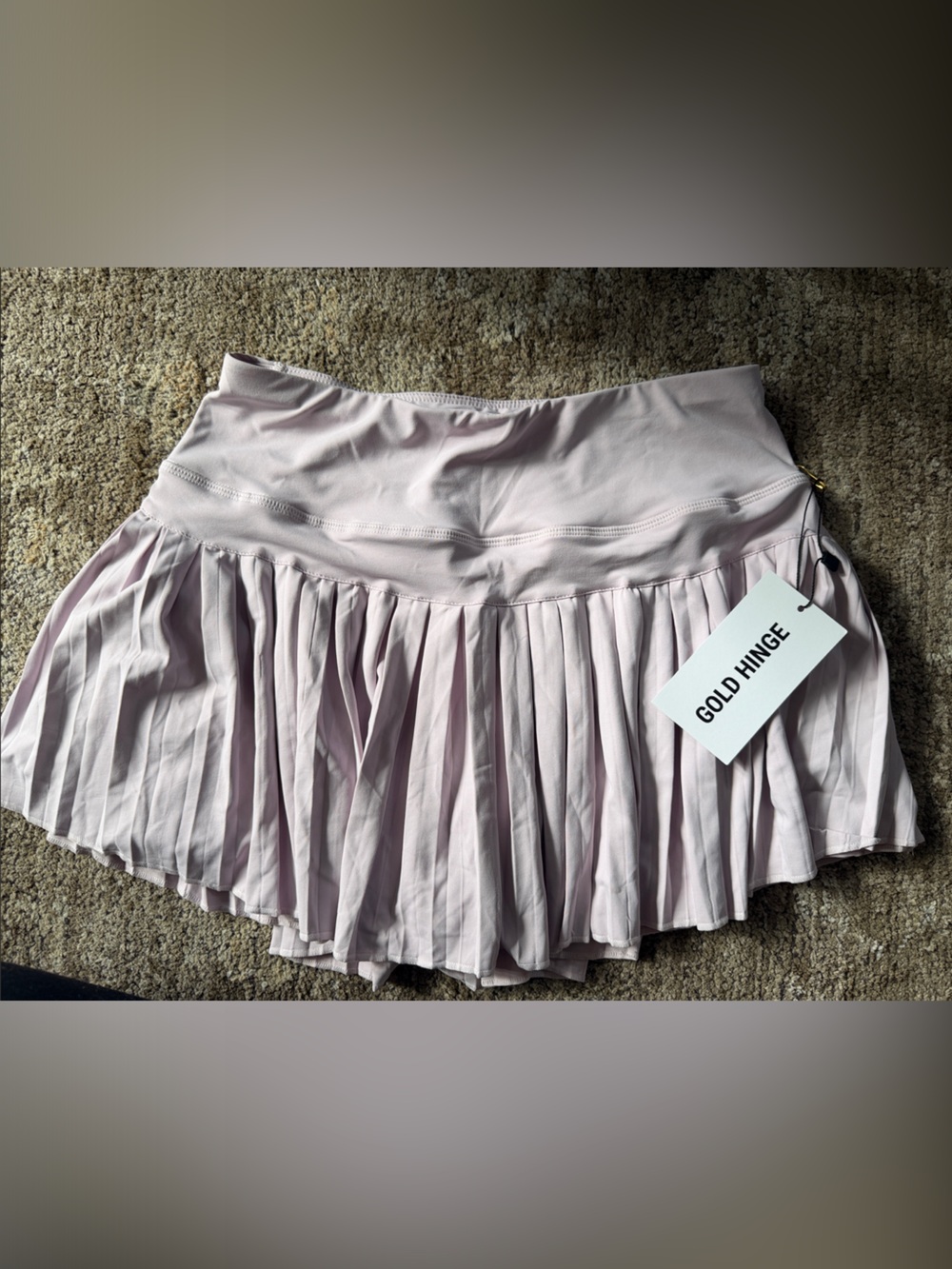 Gold Hinge Light Pink Pleated Skater Skirt- NWT - MEDIUM